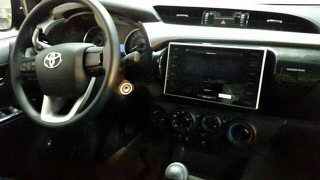 The interior of the supposedly 2016 Toyota Hilux