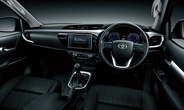 The dashboard of the 2016 Toyota Hilux