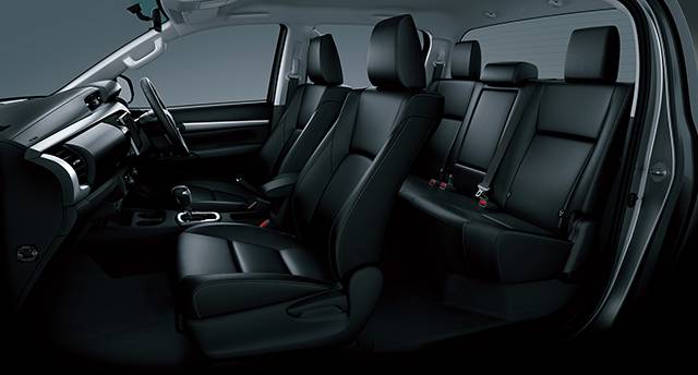 The seating of the 2016 Toyota Hilux