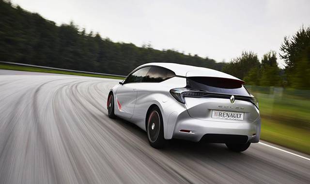 The rear and side of the Renault Eolab