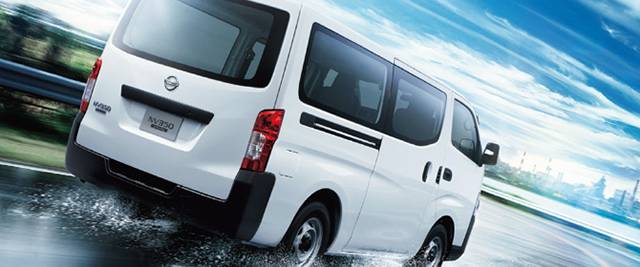 The rear and side of the NV350 Urvan