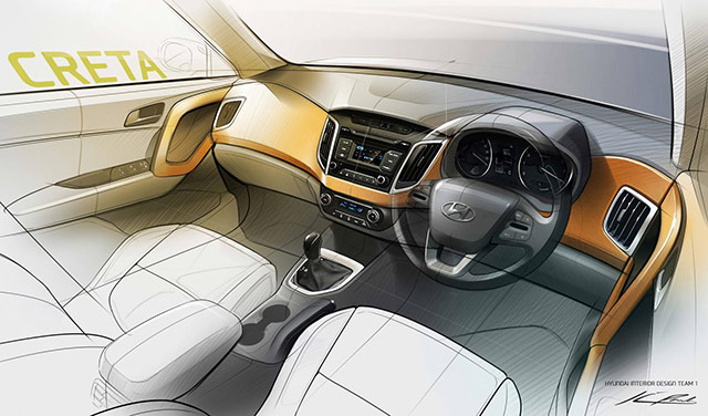 Interior of the upcoming Hyundai Creta