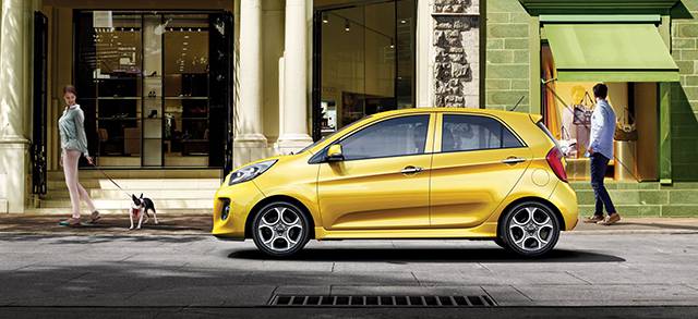 The side profile of the 2015 Kia Picanto