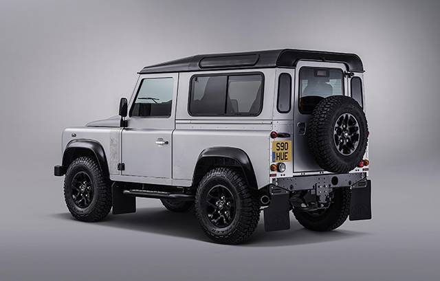 The side and rear of the Land Rover Defender 2,000,000