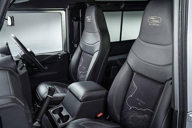 The interior of the Land Rover Defender 2,000,000