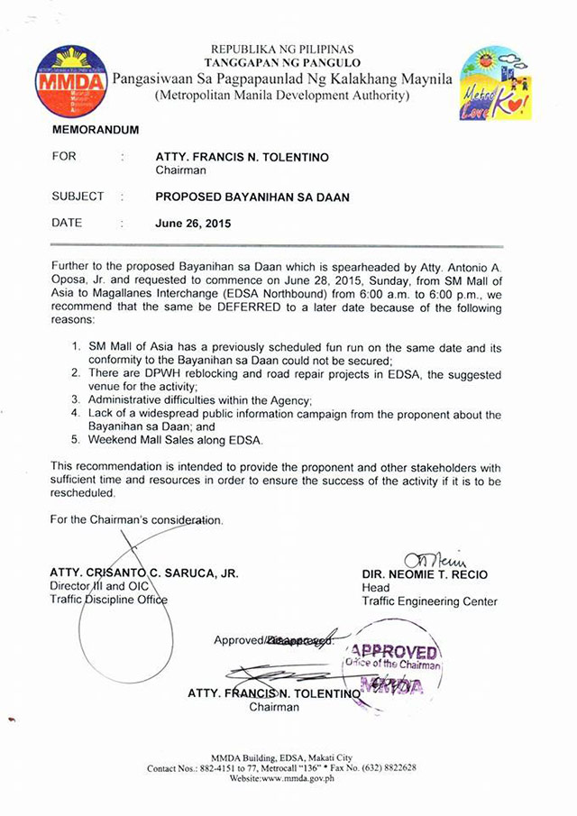 MMDA postpones EDSA Road Sharing Project