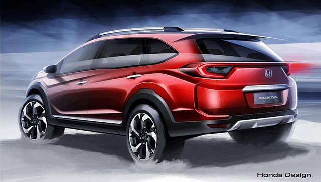 The rear and side of the Honda BR-V