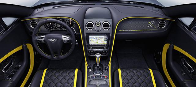 The inside of the special edition Bentley