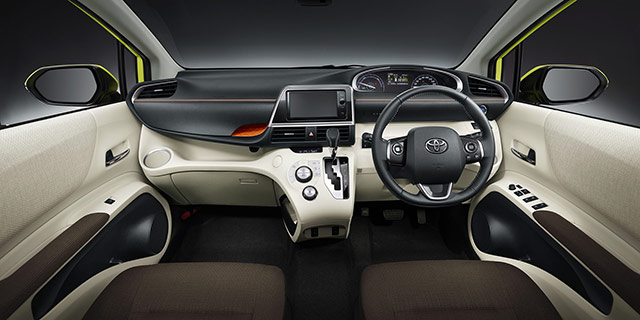 Interior of the 2015 Toyota Sienta