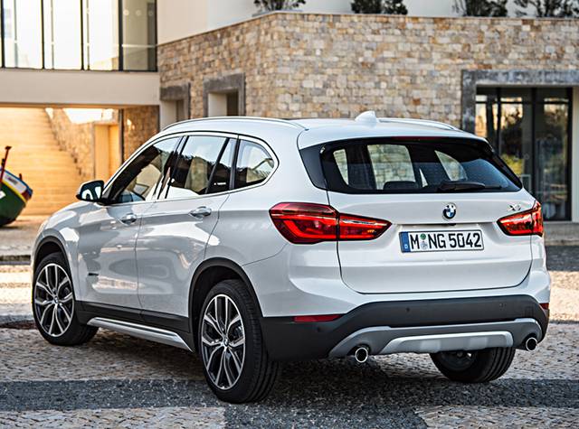 The BMW X1 white rear