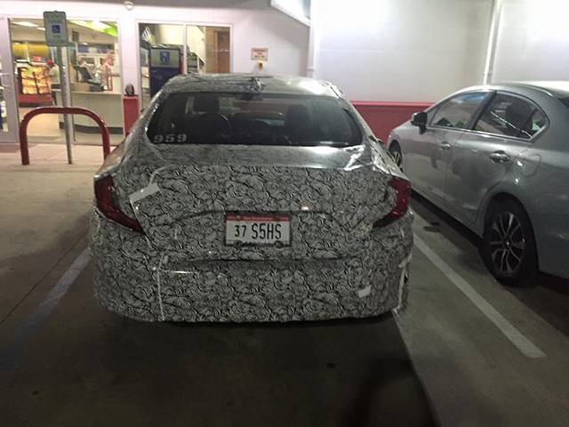 The rear of the supposed 2016 Honda Civic