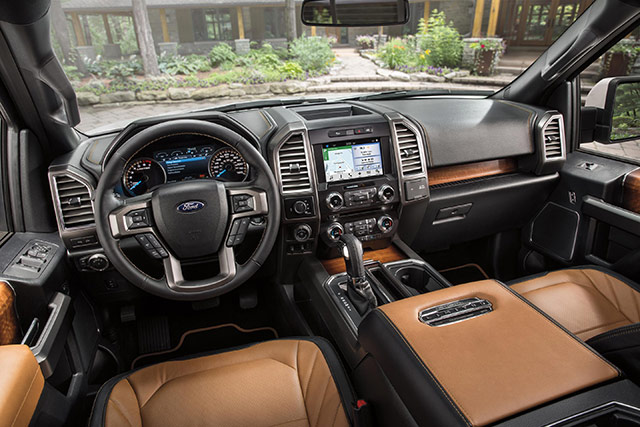 Interior of the 2016 Ford F-150 Limited