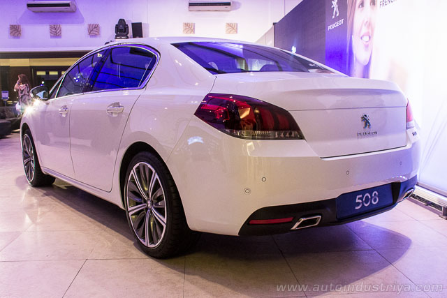 The Peugeot 508's rear and side