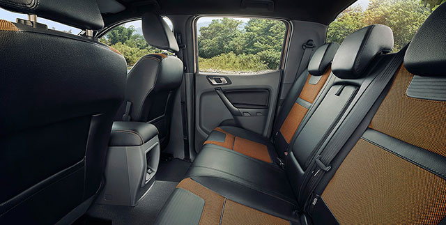 Rear seats of the 2015 Ford Ranger