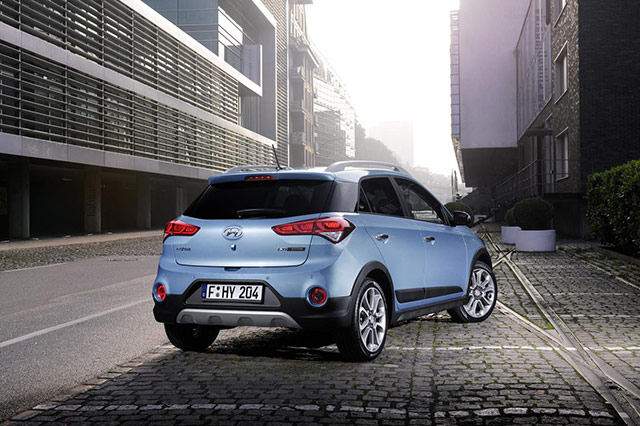 Rear of the 2016 Hyundai i20 Active