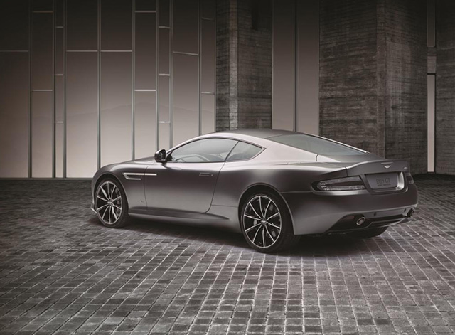 Rear quarter view of the Aston Martin DB9 GT Bond Edition