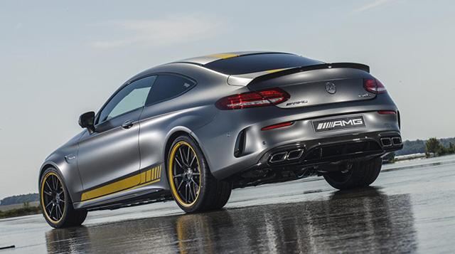 Rear quarter view of the C63 Coupe Edition 1