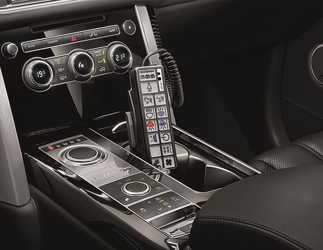 The center console of the Range Rover Sentinel