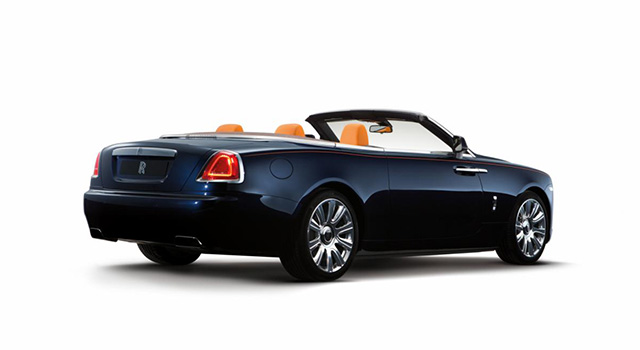 Rear quarter view of the Rolls-Royce Dawn