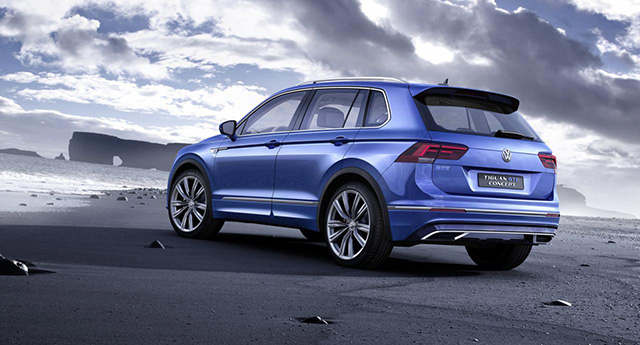 Rear quarter view of the Volkswagen Tiguan GTE concept