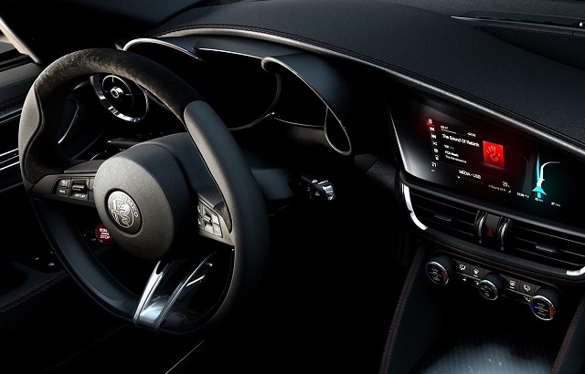 Partial interior shot of the new Alfa Romeo Giulia