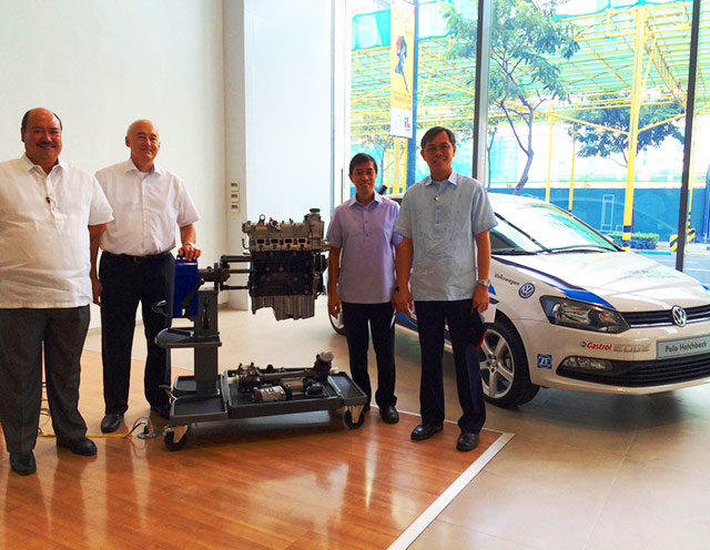 Fr. Martel A. Ramos, Salesian Priests of Don Bosco (SDB) Tondo, Fr. Jose Dindo S. Vitug, SDB with  Volkswagen PH President and CEO John Philip Orbeta and Chief Operating Adviser Klaus Schadewald