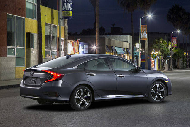 The rear and side of the 2016 Honda Civic