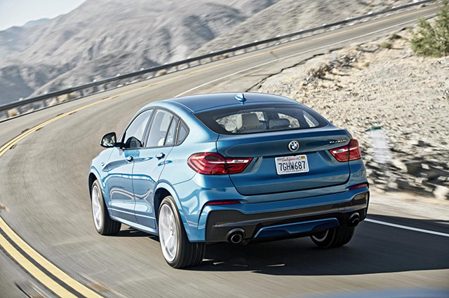 The rear and side of the BMW X4 M40i