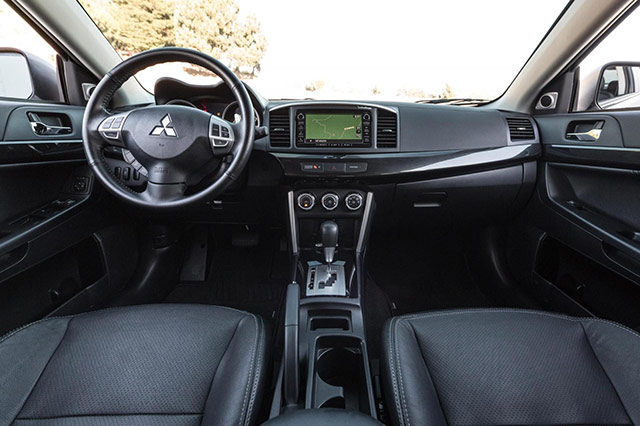 Interior of the 2016 Mitsubishi Lancer