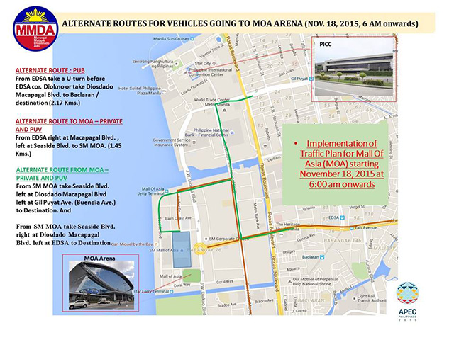 Alternate route in going to SM MOA Arena