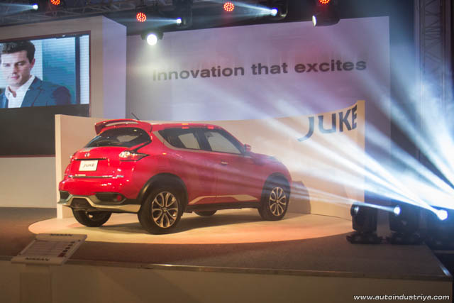 Rear quarter view of the Nissan Juke