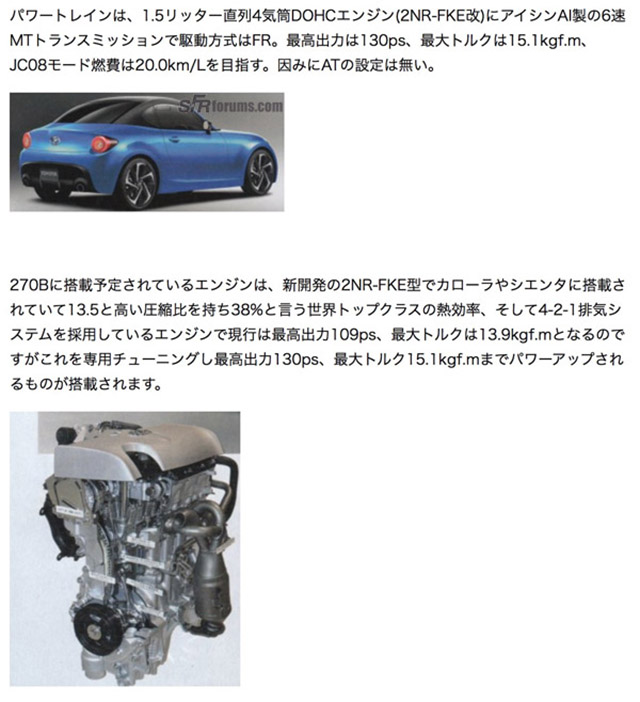 The 1.5-liter spec engine along with additional details