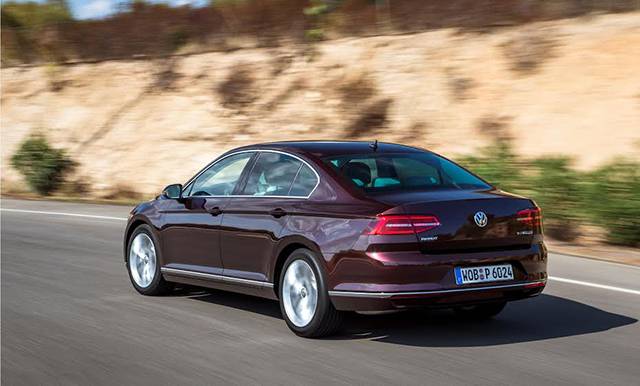 The VW Passat's rear quarter view