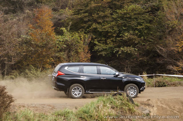 The Montero Sport going through a fast section of the track.