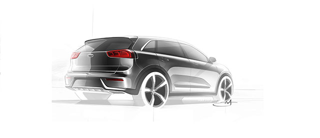 Rear of the production Kia Niro