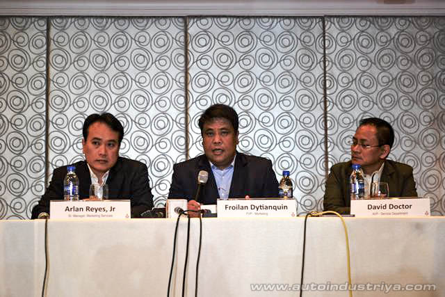 Mitsubishi PH executives (L to R): Arlan Reyes, Froilan Dytianquin and David Doctor