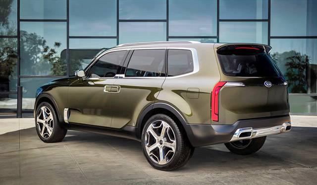 Rear quarter view of the Kia Telluride concept