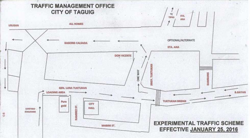 Taguig City experimental traffic scheme