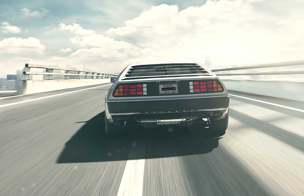 De Lorean rear chase