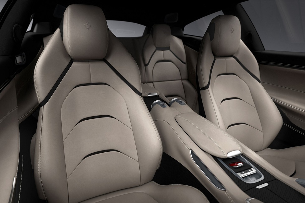 The four leather-clad bucket seats