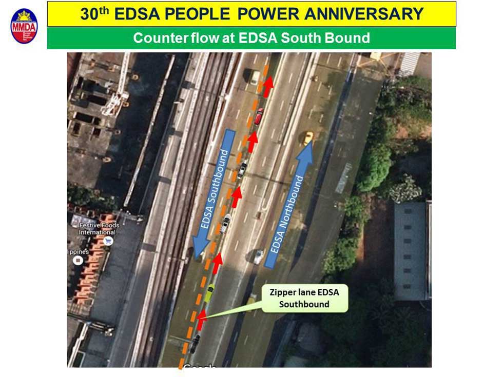 30th EDSA People Power Anniversary traffic management plan
