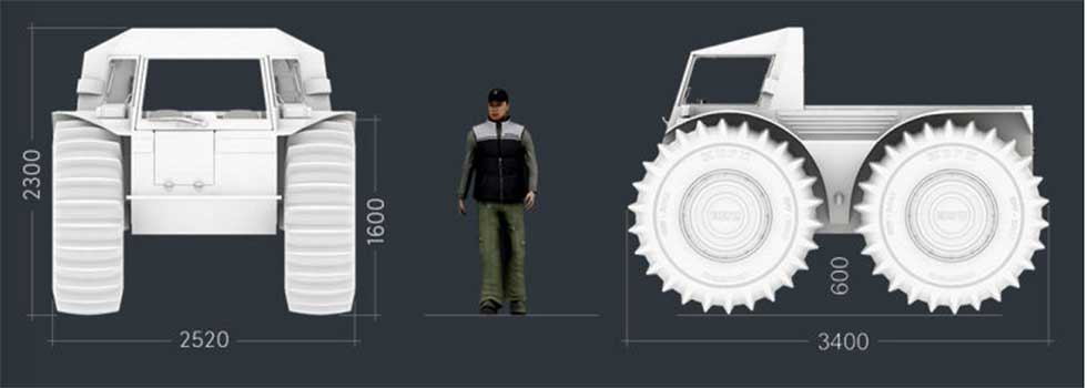 Sherp ATV dimensions