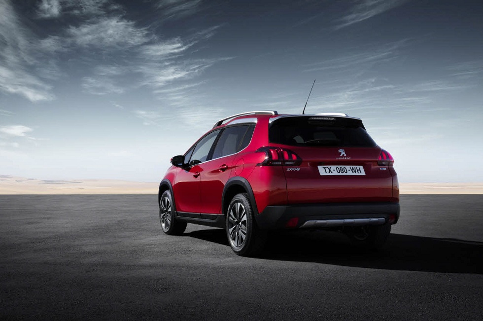 Rear quarter of the updated Peugeot 2008