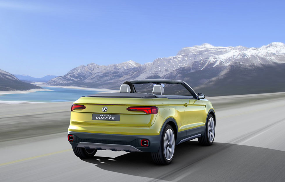 Rear quarter view of the T-Cross Breeze Concept