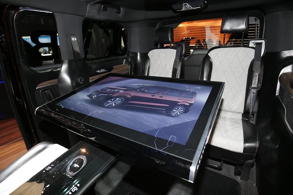 The 32-inch tablet inside the Traveller i-Lab