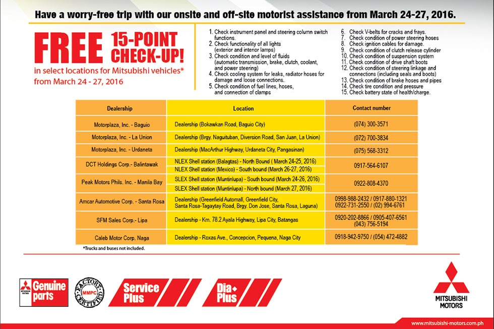 MMPC's Roadside Assistance during the 2016 Holy Week