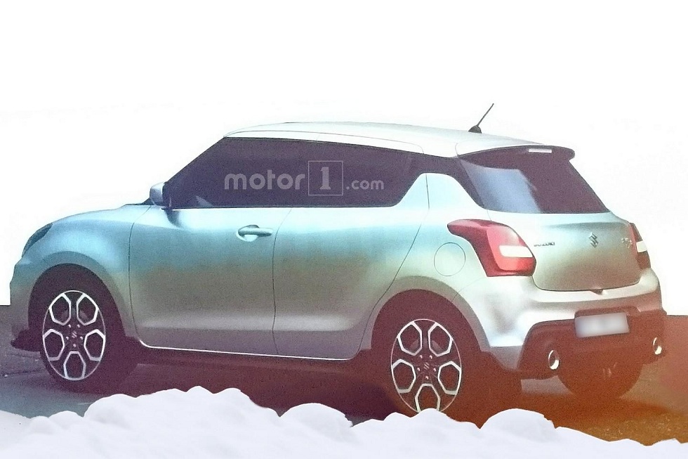 Rear quarter of the next-gen Suzuki Swift Sport