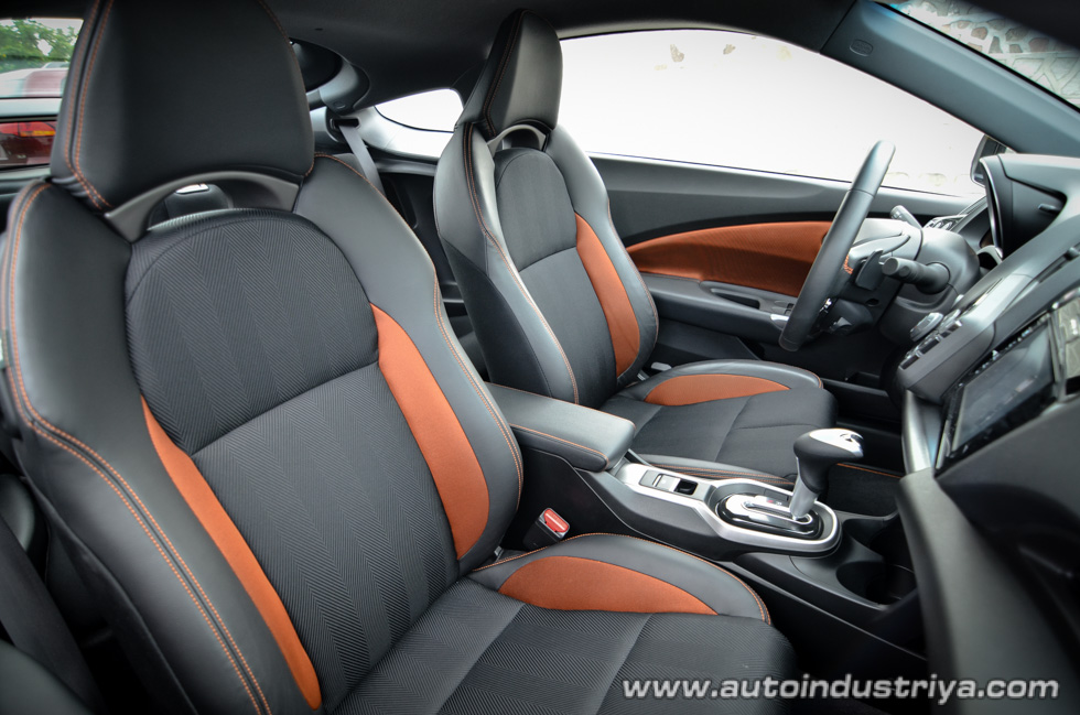The black-orange theme interior