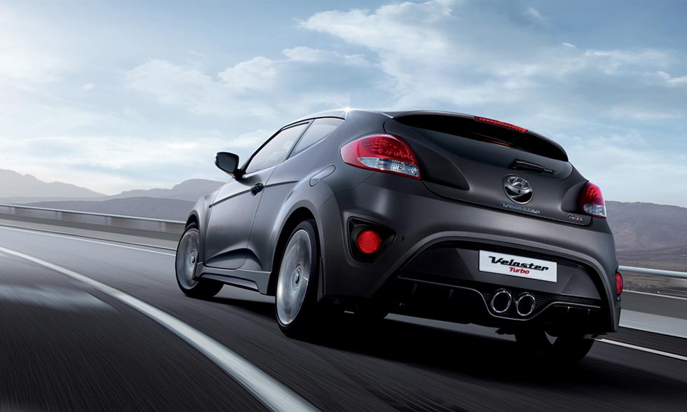 Rear quarter of the updated Hyundai Veloster Turbo