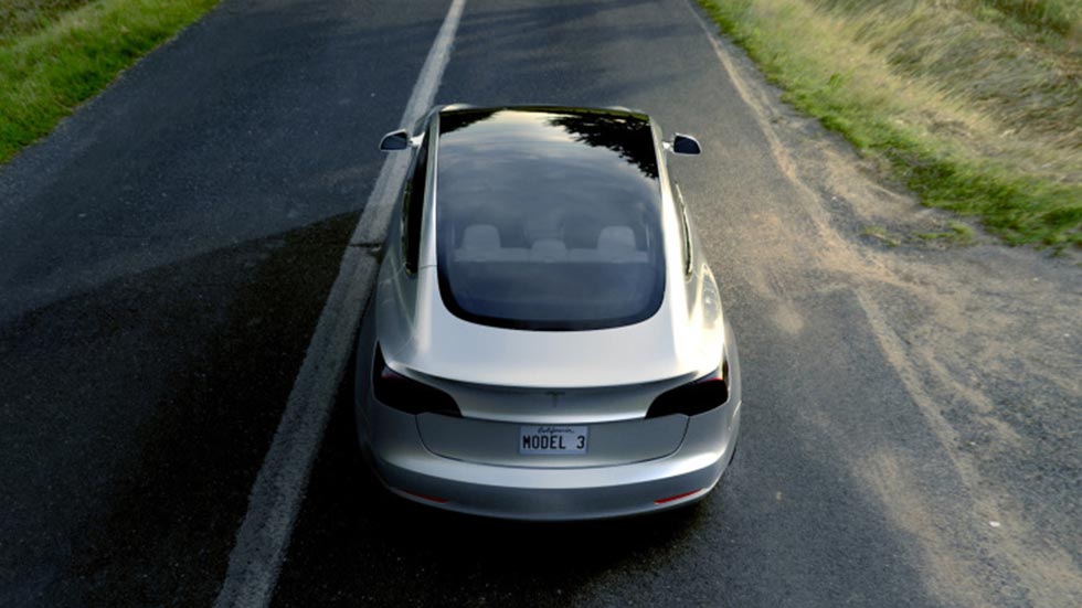 Rear of the Tesla Model 3